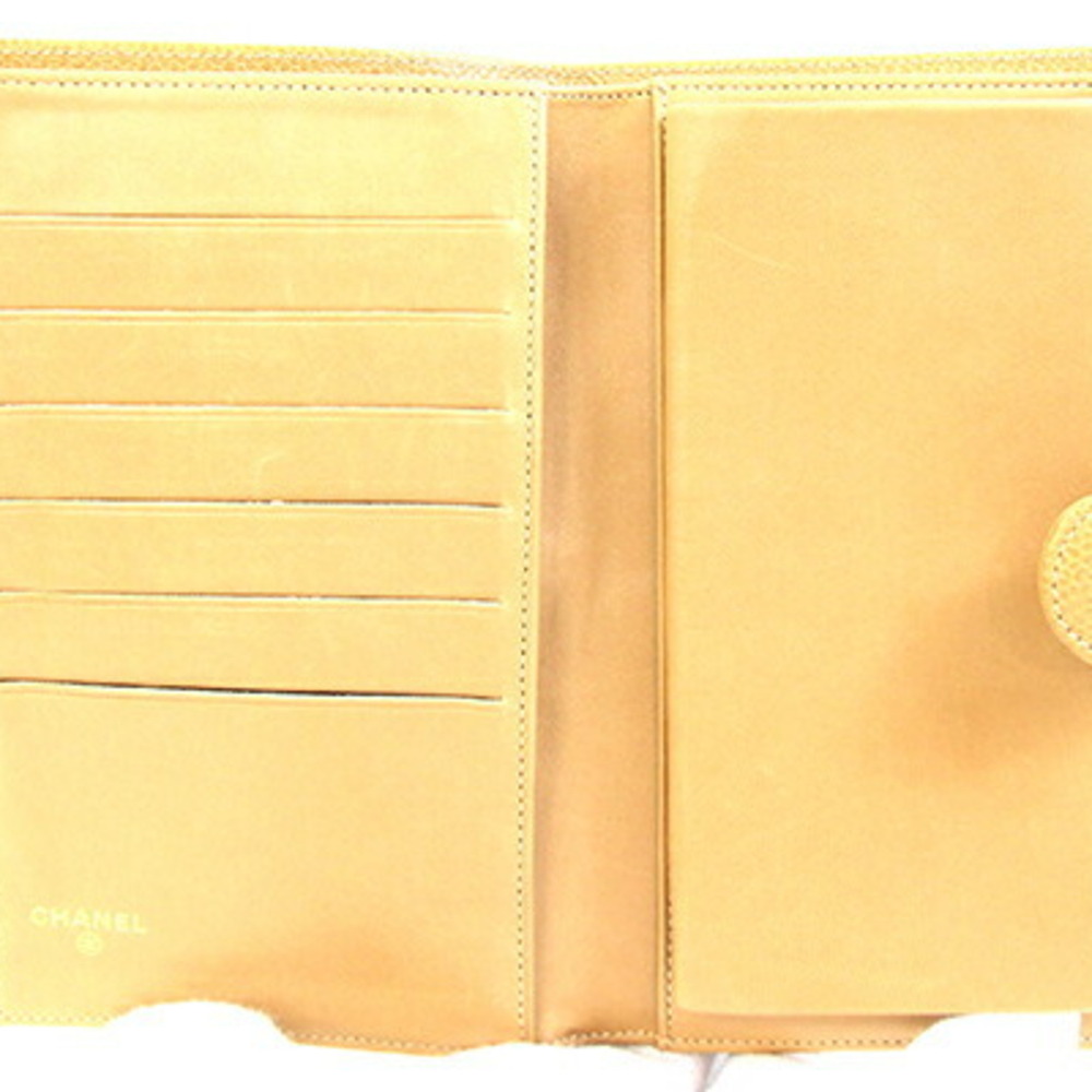 CHANEL Authentic Vintage Cream Caviar Leather Logo Wallet - Picture 3 of 9